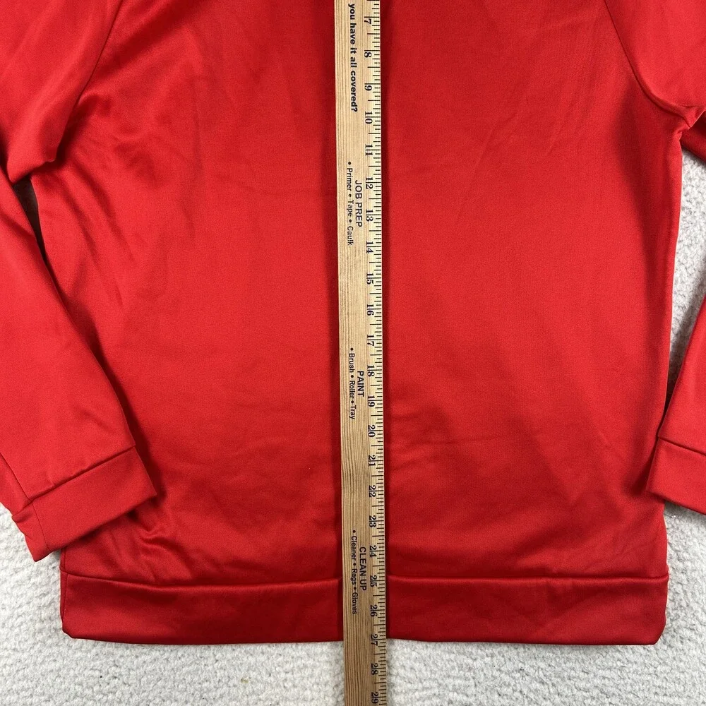Nike Dri-FIT Fleece Shirt Mens Medium Red 1/4 Zip Mock Neck Running Top Athletic